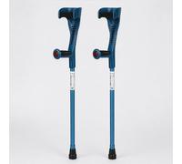 Aidapt Forearm Crutches Pair with Open Cuff & Strap, Adjustable Height (10 Settings), Lightweight Aluminium Walking Aids with Reflectors, Non-Slip Ferrule, Ergonomic Grip, 100kg Max User