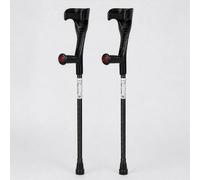 Aidapt Forearm Crutches Pair with Open Cuff & Strap, Adjustable Height (10 Settings), Lightweight Aluminium Walking Aids with Reflectors, Non-Slip Ferrule, Ergonomic Grip, 100kg Max User