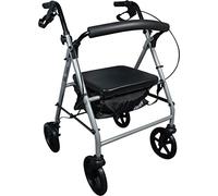 Aidapt Four Wheeled Lightweight Rollator Mobility Walker with Bag and 8 Inch Wheels for Indoor and Outdoor Use for Suport When Walking and Shopping