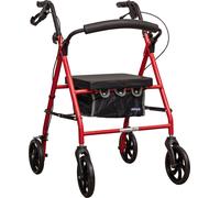 Aidapt Four Wheeled Rollator with Bag Red Aidapt Red