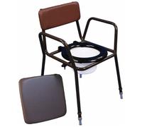 Aidapt Free Standing height Adjustable Commode Chair with Padded Back, 5 Litre Bucket, Arm Support and Padded Over Seat Already Assembled Aid