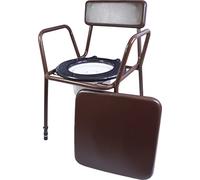 Aidapt Free Standing Height Adjustable Stacking Commode Chair with Padded Back and Over Seat for Discretion, Ready Assembled, Easy to Clean for Homes and Care Homes