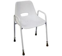 Aidapt Fully Assembled Shower and Bath Chair With Adjustable Height, Backrest for Comfort, Non-Slip Rubber Feet, Armrests to Aid Rising and sitting. For Elderly, Disabled, Pregnant, Unsteady on Feet