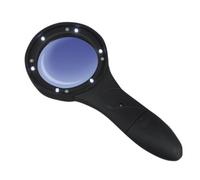 Aidapt Handheld 4X (400%) Magnifying Glass with LED Lights for Reading Books, Hobbies, Map Reading, Jewellery Inspection Magnifying Glass Aid