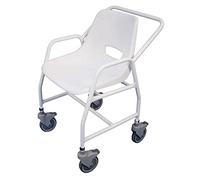 Aidapt Height Adjustable Mobile Shower Chair with Locking Castors, Hand Grips and Push Bar. For Elderly, Disabled, Pregnant or Unsteady on their Feet Users
