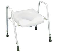Aidapt Height and Width Adjustable Bariatric Free Standing Raised Over Toilet Seat with Arm Supports, Wipe Clean and Slip Resistant Feet Already Assembled Aid