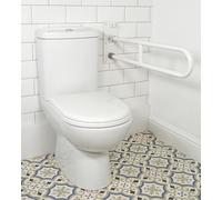 Aidapt Hinged Wall Mounted Safety Rail.Folds to Wall,Bathroom Toilet Aid,Support Grab Bar,Disabled,Mobility,Elderly,720mm Length,Tough White Epoxy Coating,Durable