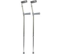 Aidapt Large Adjustable Height Aluminium Lightweight Walking Elbow Crutch with Anti Slip Ferrule Feet to Aid Stability and Confidence when Walking Aid Sold as a Pair, Silver
