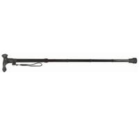 Aidapt Walking Stick – Left-Handed Fold-Down Adjustable, Anti-Slip Ferrule & Carry Strap – Black