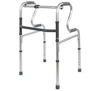 Dual Riser Deluxe Folding Walking Frame - Grey / No Wheels