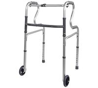 Aidapt Light Weight Aluminium Height Adjustable Duel Riser Folding Walking Frame Rehabilitation Aid with Wheels