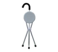 Aidapt Lightweight Folding Walking Stick with Seat - Comfortable, Portable Mobility Aid - Durable Aluminum, Foam Handle, Non-Slip Feet - 100kg Max Weight