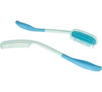 Aidapt Long Reach (380mm) Handled Comb and Hair Brush Set – For Elderly and Hand-Disabled (2 pcs)