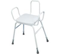 Malling Perching Stool With Arms And Metal Back - White