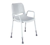Aidapt Milton Shower Chair Adjustable Height Backrest for Comfort,Non-Slip Rubber Ferrules,Armrests,No Tools Required,Delivered Assembled For