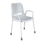 Aidapt Milton Shower Chair Fixed Height Backrest for Comfort,Non-Slip Rubber Ferrules,Armrests,No Tools Required,Delivered Assembled For Elderley,Disabled,Pregnant,Unsteady on Feet