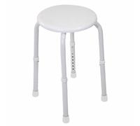Aidapt White Multi Purpose Adjustable Stool Showering,Bath,Waterproof,Bar Stool,Non-Slip Feet,Sturdy,Camping,Kitchen,Children