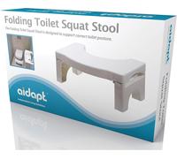 Aidapt Non Slip Squatting Toilet Stool to Aid Aligning The Colon When Passing Bowl Movements for Users with Haemorrhoids, Constipation, IBS, Flatulence, Bloating Easy Clean Light Fold Down Design