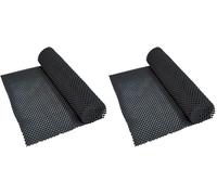 Aidapt Non Slip Waterproof Black Easy to Cut 150x30 cm Fabric Mat Ideal for use Lining Draws, Shelves, and Work tops (Pack of 2)