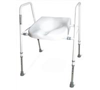 Aidapt Raised Toilet Seat and Frame.Height,Width Adjustable,Non-Slip Ferrules,Toilet Surround,Integral Armrests,Push-Pin Adjustment,No Tools Required,Supplied Assembled,Elderly,Hip Surgery Recovery