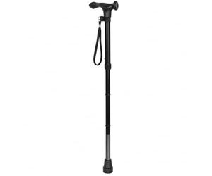 Aidapt Right Handed Fold Down Adjustable Height Lightweight Walking Stick with Anti Slip Ferrule Foot to Aid Stability and Confidence when Walking Supplied with a Hanging Carry Strap