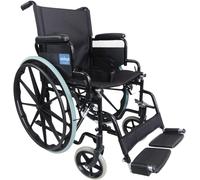 Aidapt Self Propelled Steel Wheelchair,Flip Up Arms,Lap Strap,18" Seat Width