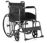Aidapt Folding Lightweight Self Propelled Steel Wheelchair with Brakes, Extra Wide Seat (20") Lap Strap, Removable Foot Rests and Side Panels for Privacy. Indoor and Outside Use