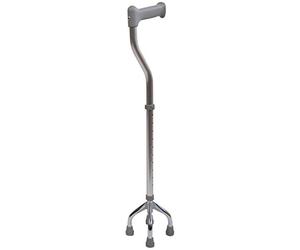Aidapt Small-Base Quad Cane/Tetrapod - Height-Adjustable Walking Stick with Non-Slip Rubber Ferrules, 10 Height Settings for Extra Stability, 715-965 mm Range