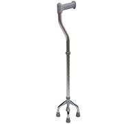 Aidapt Small Based Quad Cane/Tetrapod with Non Slip Rubber Ferrules. Height Adjustable, 10 Height Settings. Extra Stability.715-965mm Height Range.