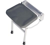 Aidapt Grey Compact Wall Fixing Shower Seat Easy to Clean With Adjustable Legs for Users who are Elderly, Disabled, Pregnant or Unsteady on their Feet