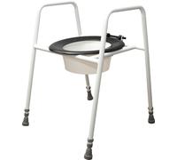 Aidapt Height Adjustable Free Standing Raised Over Toilet Seat with Arm Support, Splash Guard, Easy Wipe Clean and Slip Resistant Feet Already Assembled Aid
