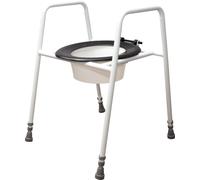 Aidapt Height Adjustable Free Standing Raised Over Toilet Seat with Arm Support, Splash Guard, Easy Wipe Clean and Slip Resistant Feet Already
