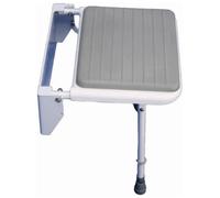 Aidapt Solo Standard Padded Shower Seat with Legs Wall Mounted,Drop Down,Fold Flat Against Wall,Clip On/Off seat,Adjustable,Compact,Space Saver,Elderly,Disabled,Pregnant,FIXING SCREWS NOT SUPPLIED