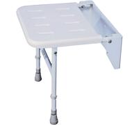 Aidapt Solo Standard Shower Seat with Legs Wall Mounted,Drop Down,Fold Flat Against Wall,Clip On/Off seat,Adjustable,Compact,Space Saver,Elderly,Disabled,Pregnant,FIXING SCREWS NOT SUPPLIED