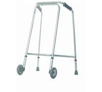 Aidapt Standard Large Adjustable Height Aluminium Lightweight Walking Frame with Wheels and Anti Slip Ferrule Feet to Aid Stability and Confidence when Walking Aid
