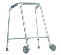 Aidapt Standard Small Adult Adjustable Height Aluminium Lightweight Walking Frame with Wheels and Anti Slip Ferrule Feet to Aid Stability and Confidence when Walking Aid