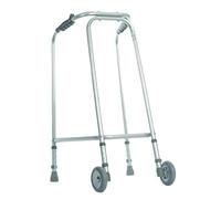 Aidapt Standard Ultra Slim Adult Adjustable Height Aluminium Lightweight Walking Frame with Wheels and Anti Slip Ferrule Feet to Aid Stability and Confidence when Walking Aid