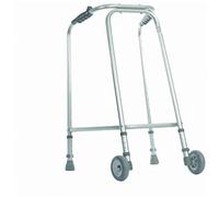 Aidapt Standard Ultra Slim Adult Adjustable Height Aluminium Lightweight Walking Frame with Wheels and Anti Slip Ferrule Feet to Aid Stability and Confidence when Walking Aid