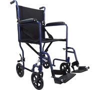 Aidapt Folding Lightweight Attendant Propelled Steel Wheelchair with Brakes, Lap Strap, Removable Foot Rests. Ideal for Every Day Use Indoors and Outside