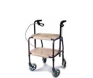 Aidapt Sturdy Height Adjustable Strolley Trolley with Brakes. Easy Removable Trays. Ideal for Transferring Meals, Dinner, Tea etc. Brakes for Added Security