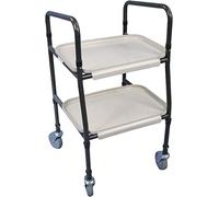 Aidapt Sturdy Height Adjustable Strolley Trolley with Easy Removable Trays Ideal for Transferring Meals, Dinner, Tea etc