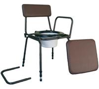 Aidapt Surrey Hgt Adjustable Commode Chair Detch Arms in Brown Aidapt Brown