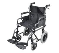 Deluxe Attendant Propelled Steel Wheelchair Hammered Effect Aidapt Grey One Size