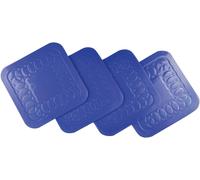 Aidapt Tenura Anti Slip Silicone Rubber Square Coaster Pack of 4 Blue Aidapt Blue