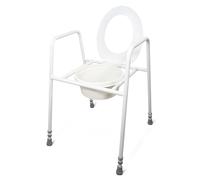 Aidapt Toilet Safety Frame with Seat.Lightweight Aluminium,Clip On/Off Seat,6 Height Settings,Delivered Assembled,Easy Adjustment,Non-Slip Feet,Aid for Elderly,Mobility,Commode,Toilet Surround Safety