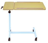 Aidapt Twin Overbed and Chair Table Desk with Hygienic Laminated Easy Clean Top, Height and Angle Adjustment for Writing, Eating, Reading and Hobbies with Easy Move Castors with Brakes.