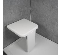 Aidapt Wall Mounted Shower Seat with Leg.Space Saving Fold Up Design,Contemporary,Modern,Bathroom Chair,Elderly,Pregnancy,Mobility,127kg Weight Capacity