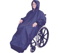 Aidapt 100% Waterproof Wheelchair Mac with Sleeves Protection from Rain, Wind, Snow, Universal Sizing, Elderly Cape, Coverall, Disability, Mobility, Cosy Warm, Drawstring Hood, Poncho, Coat, Navy,