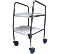 Aidapt Wingmore Sturdy Height Adjustable Trolley. Clip on/off Trays. Ideal for Transferring Meals, Dinner, Tea etc