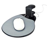 Aidata UM003B Mouse Platform Under Desk, Sturdy Metal Clamp Fits Onto Desks Up To 40mm/1.57", Platform Rotates 360 Degrees To Hide Mouse Under The Desk, Built-in Cable Clip Keeps Mouse In Place, Black